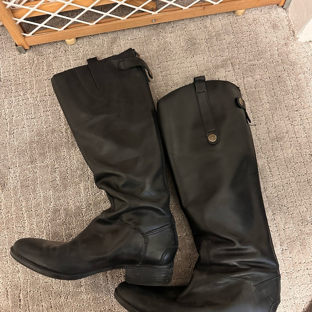 Black Riding Leather Boots